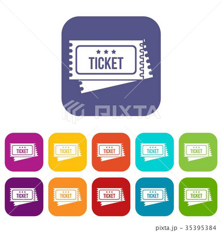 Circus show tickets icons set 35395384
