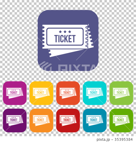 Circus show tickets icons set 35395384