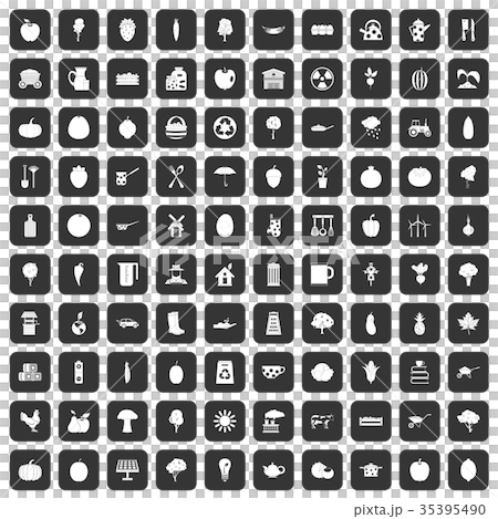100 health food icons set black 100 health food icons set black 35395490