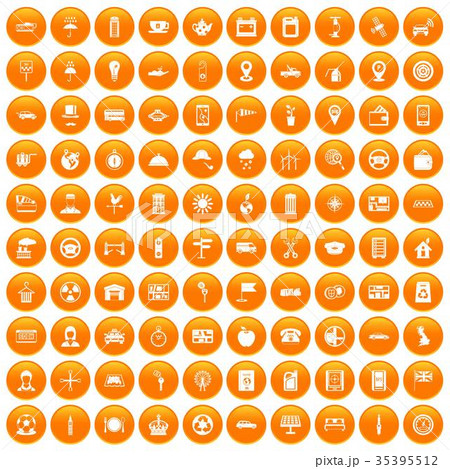 100 taxi icons set orange 100 taxi icons set orange 35395512