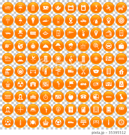 100 taxi icons set orange 100 taxi icons set orange 35395512