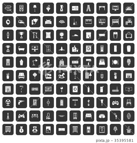 100 home icons set black 100 home icons set black 35395581
