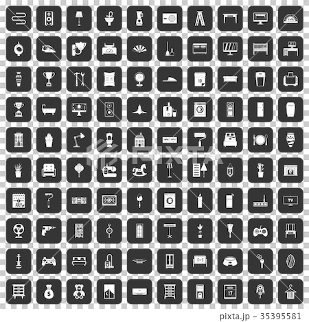 100 home icons set black 100 home icons set black 35395581