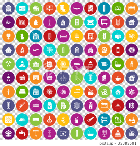 100 heating icons set color 100 heating icons set color 35395591