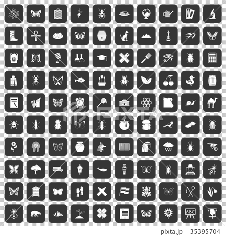 100 insects icons set black 100 insects icons set black 35395704