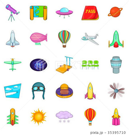 Space icons set, cartoon style Space icons set, cartoon style 35395710