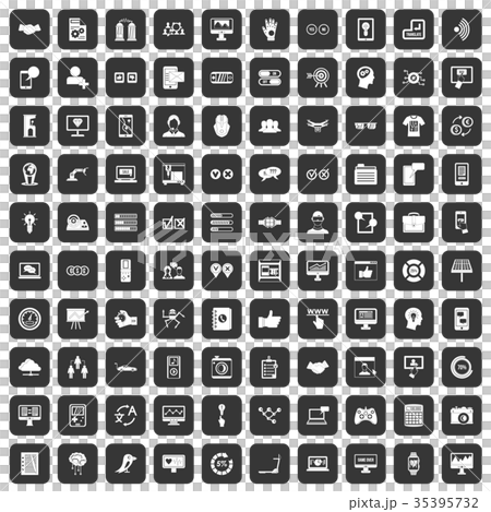 100 interface icons set black 100 interface icons set black 35395732