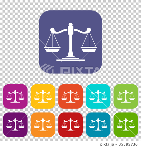 Scales of justice icons set Scales of justice icons set 35395736