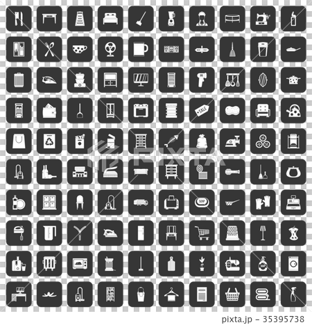 100 housework icons set black 100 housework icons set black 35395738