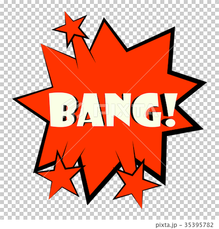 Bang explosion sound effect icon, cartoon style 35395782