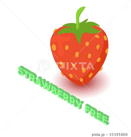 Strawberry allergen free icon, isometric style Strawberry allergen free icon, isometric style 35395800