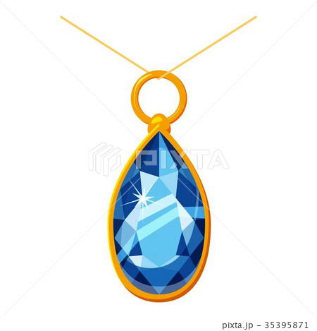 Pendant with a diamond icon, cartoon style 35395871