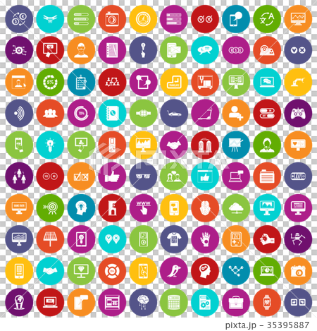 100 interface icons set color 35395887