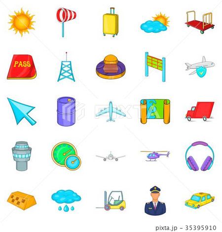 Baggage icons set, cartoon style 35395910