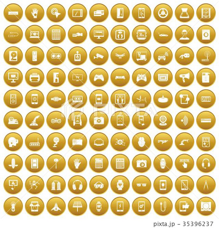 100 adjustment icons set gold 35396237
