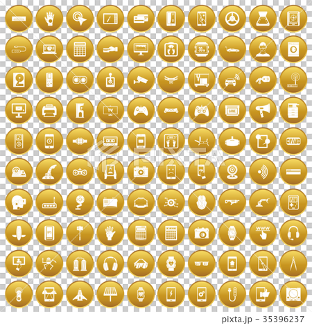 100 adjustment icons set gold 35396237