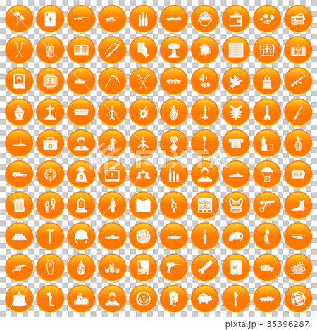 100 war crimes icons set orange 100 war crimes icons set orange 35396287