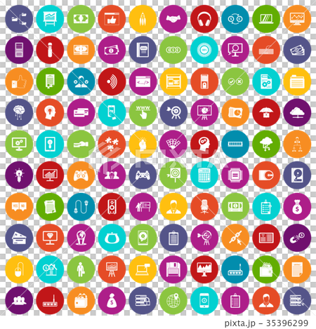 100 IT business icons set color 35396299