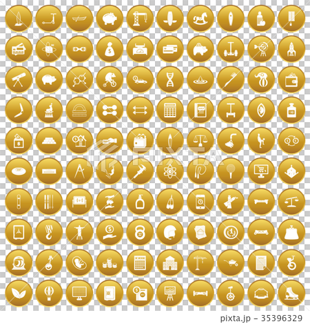 100 balance icons set gold 100 balance icons set gold 35396329