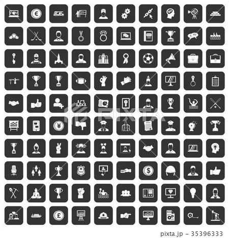 100 leadership icons set black 35396333