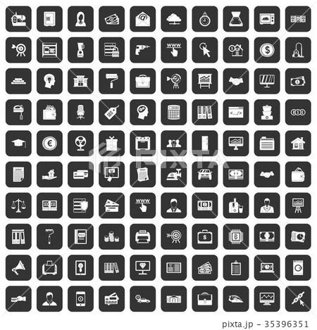 100 lending icons set black 35396351