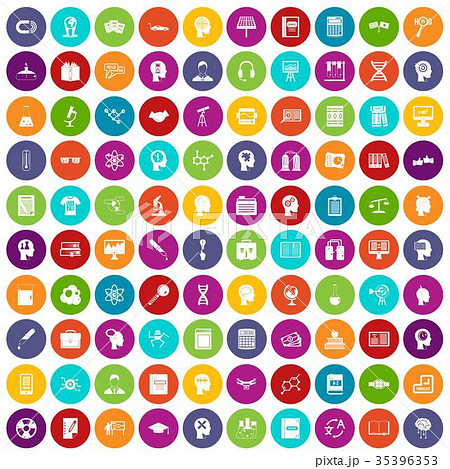 100 knowledge icons set color 35396353
