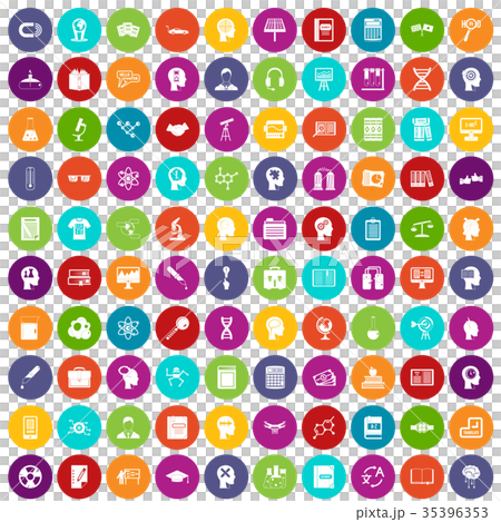 100 knowledge icons set color 35396353