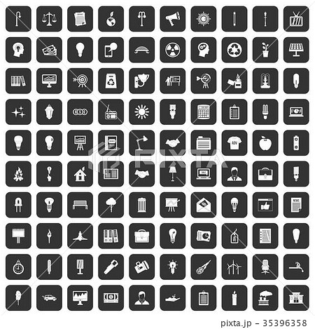 100 lamp icons set black 100 lamp icons set black 35396358