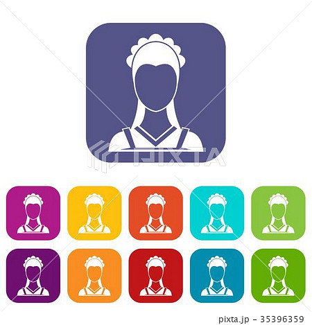Maid icons set 35396359