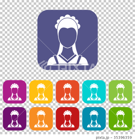 Maid icons set 35396359