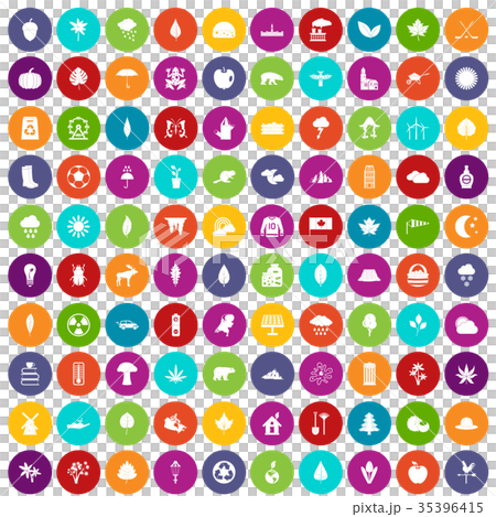 100 leaf icons set color 100 leaf icons set color 35396415