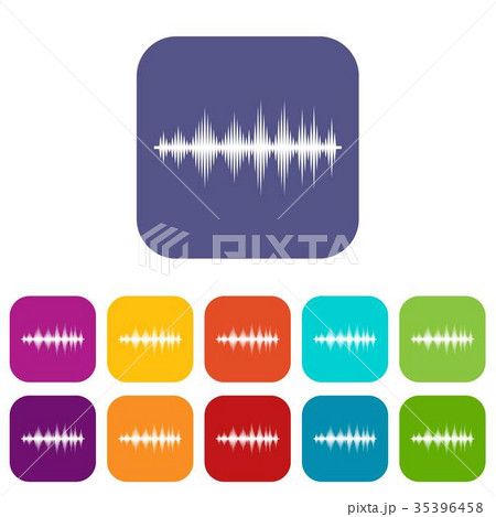 Audio digital equalizer technology icons set Audio digital equalizer technology icons set 35396458