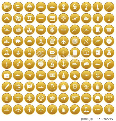100 combat vehicles icons set gold 100 combat vehicles icons set gold 35396545