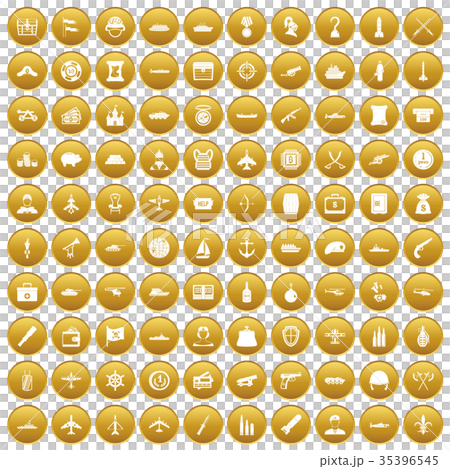 100 combat vehicles icons set gold 100 combat vehicles icons set gold 35396545