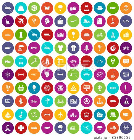 100 logistics icons set color 35396555