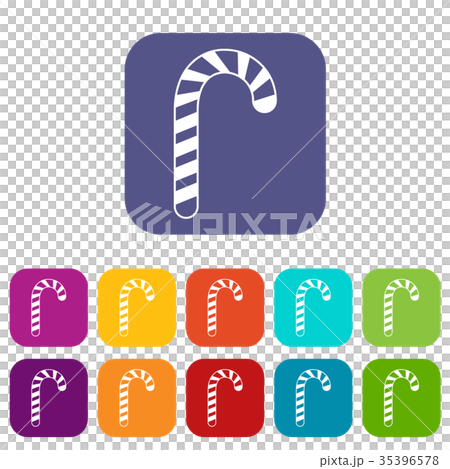 Candy cane icons set 35396578