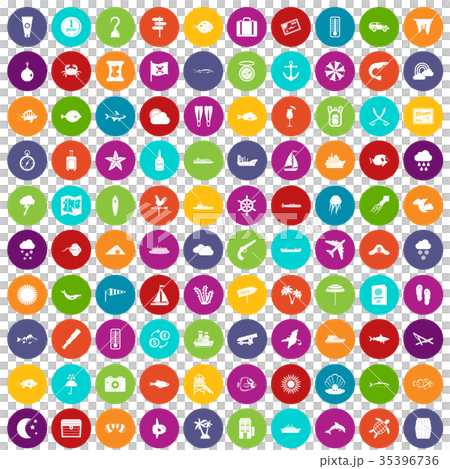 100 marine environment icons set color 100 marine environment icons set color 35396736