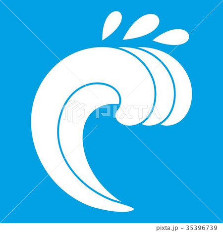 Large curling wave icon white Large curling wave icon white 35396739