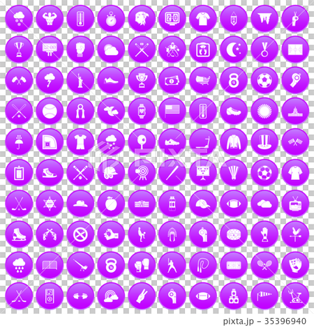 100 baseball icons set purple 100 baseball icons set purple 35396940