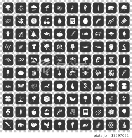 100 microbiology icons set black 35397031