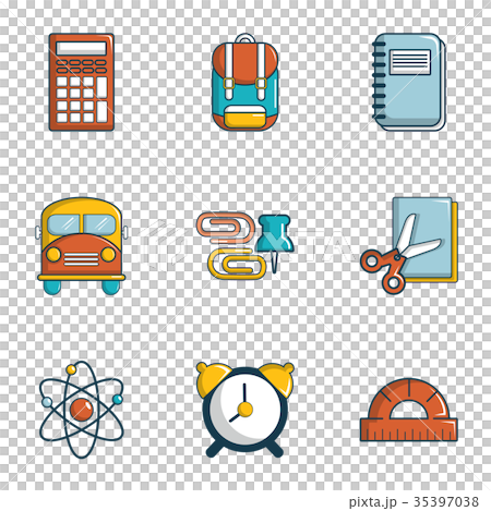 Back to school icons set, flat style 35397038