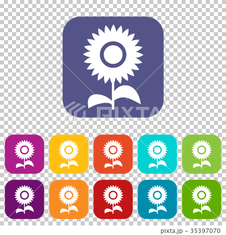 Flower icons set 35397070