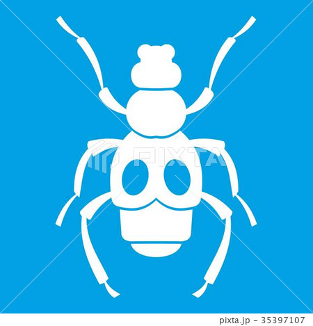 Beetle insect icon white Beetle insect icon white 35397107