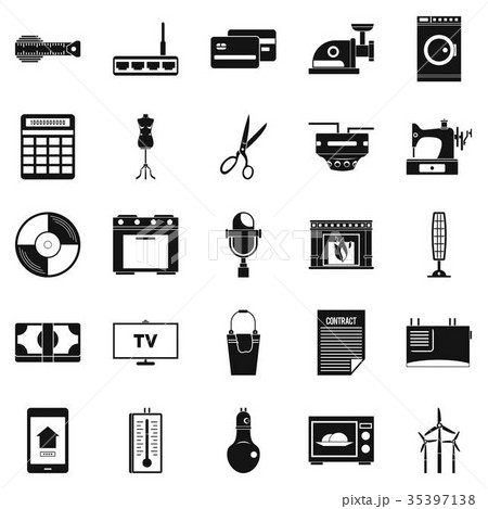 Computer staff icons set, simple style Computer staff icons set, simple style 35397138