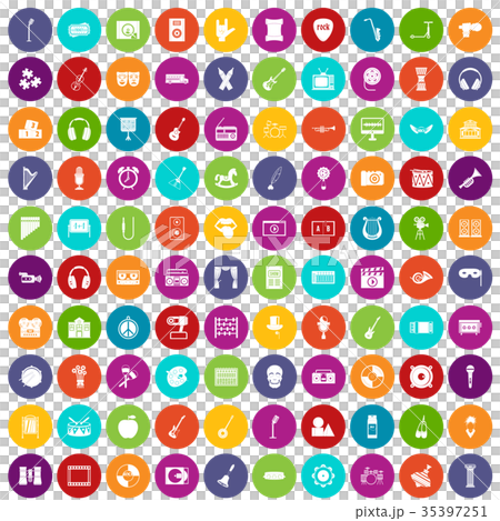 100 musical education icons set color 35397251