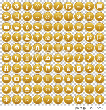 100 holidays family icons set gold 100 holidays family icons set gold 35397252