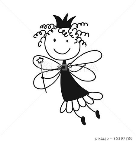Cute little fairy, sketch for your design Cute little fairy, sketch for your design 35397736