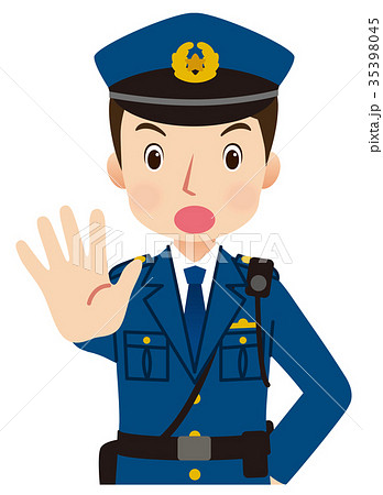 警察官　表情　ポーズ 35398045