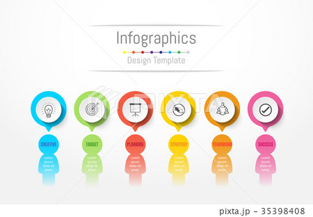 Infographic design elements with 6 options 35398408