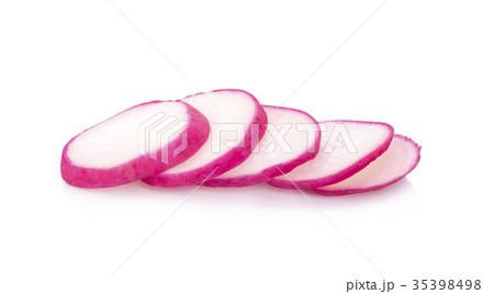Small garden radish isolated on white background Small garden radish isolated on white background 35398498